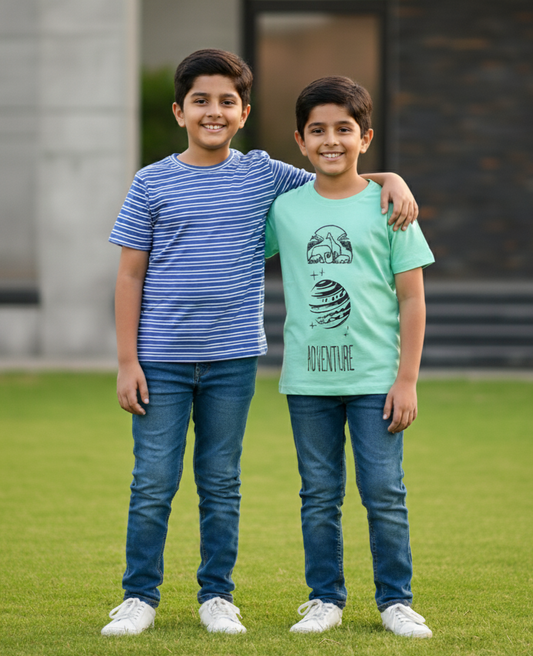 Kids Pure Cotton T-Shirt Combo Set (2 Pieces)