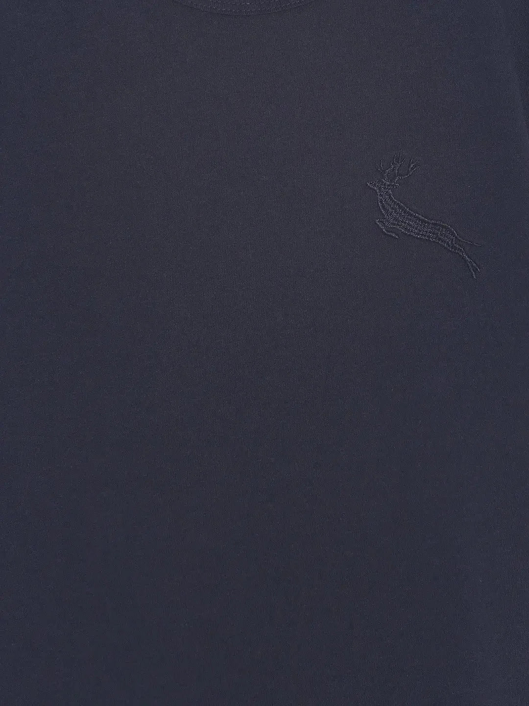 Black Colourblocked Round Neck Cotton T-shirt - Ladore