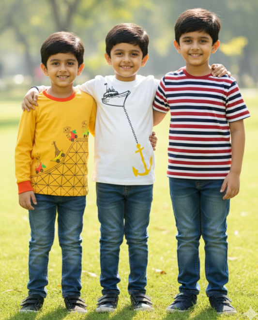 Kids Combo Pack of 3 Western Wear Unisex Tees