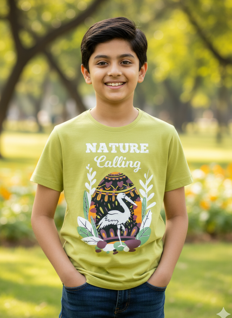 Green Half Sleeves Organic Cotton T-shirt