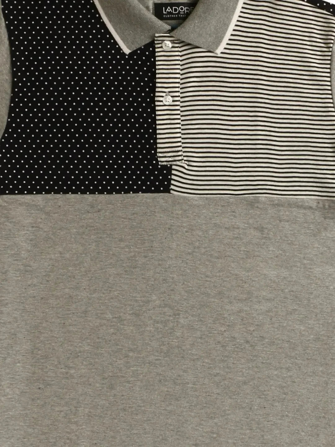 Kids Grey Cut and Sew Polo Cotton T-shirt - Ladore