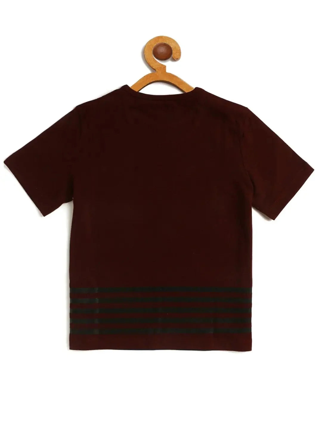 Kids Multicolour Striped Round Neck Cotton T-shirt - Ladore