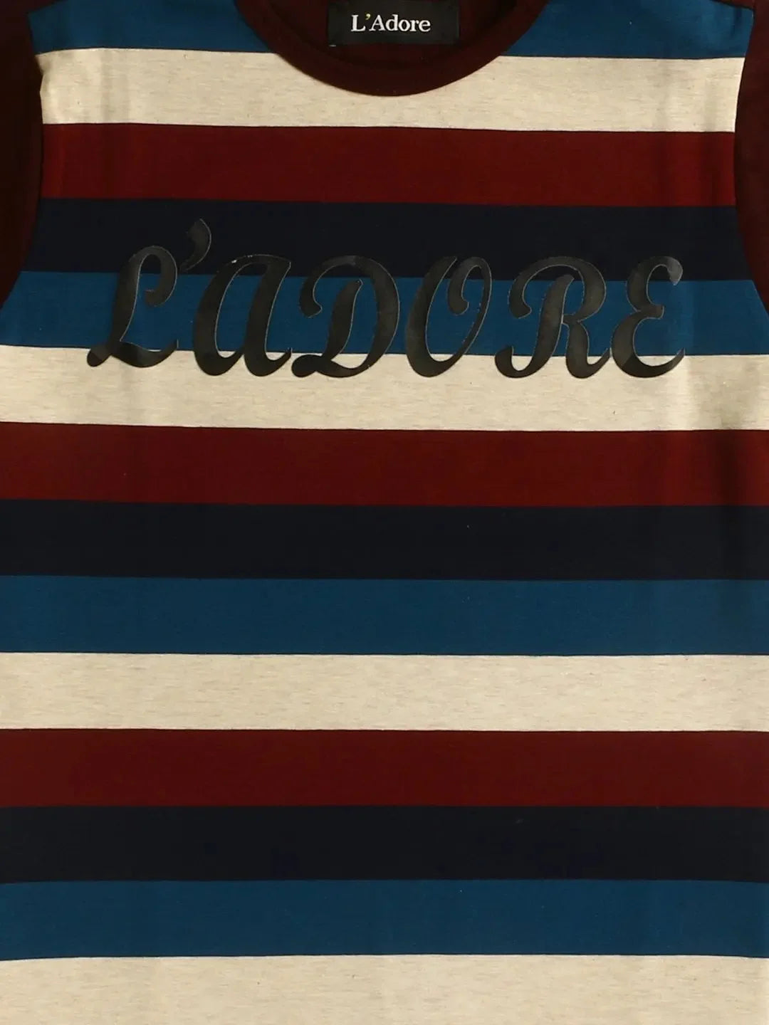 Kids Multicolour Striped Round Neck Cotton T-shirt - Ladore