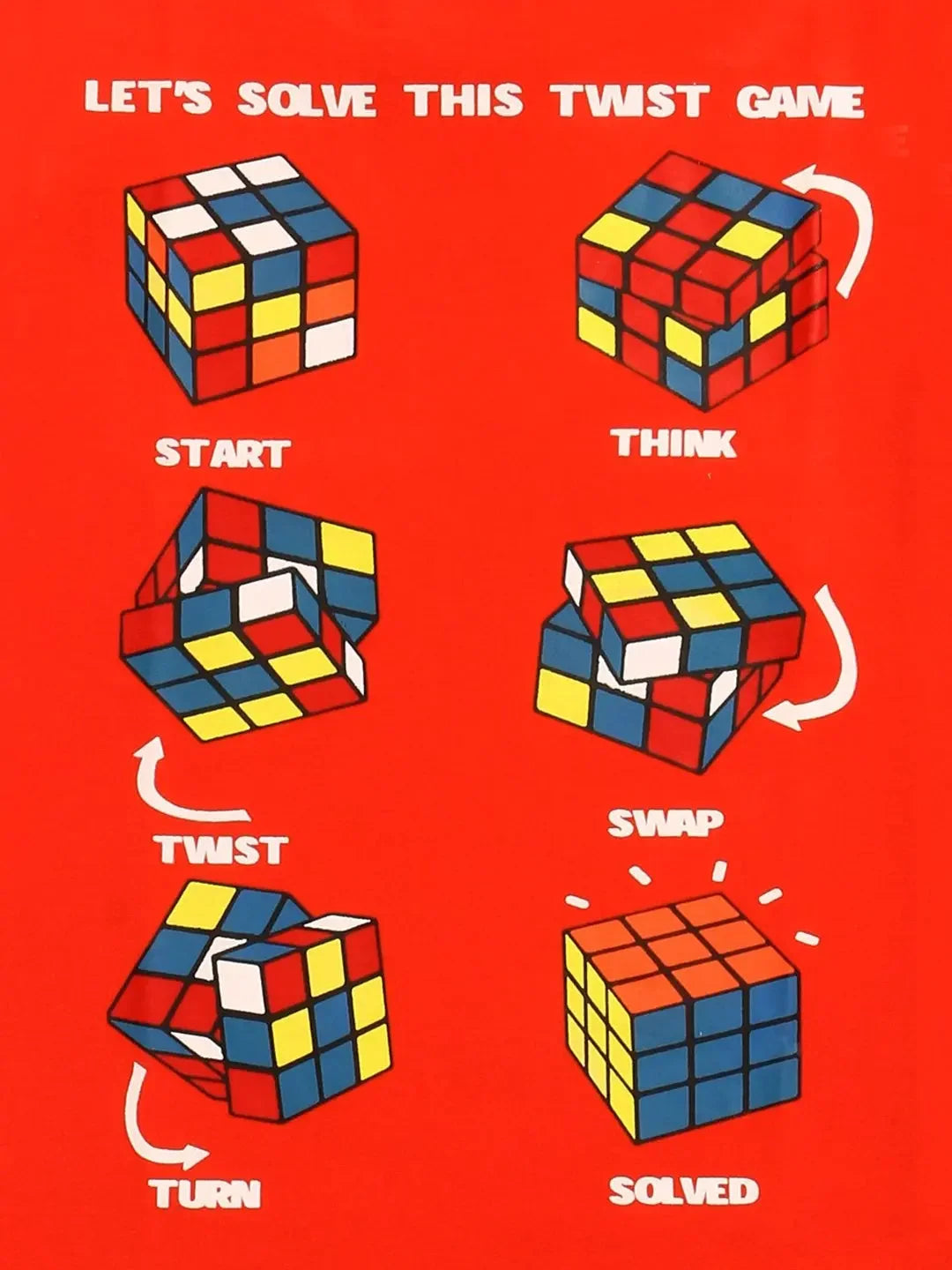 Kids Red Half Sleeves Cube Game Cotton T-shirt - Ladore