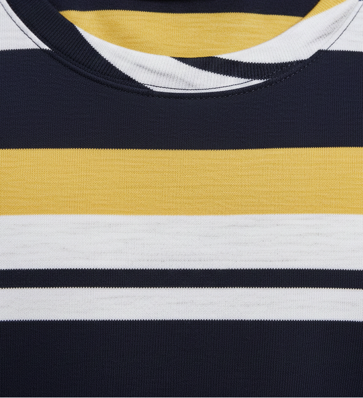 Boys Blue Patterned Round Neck Cotton T-shirt