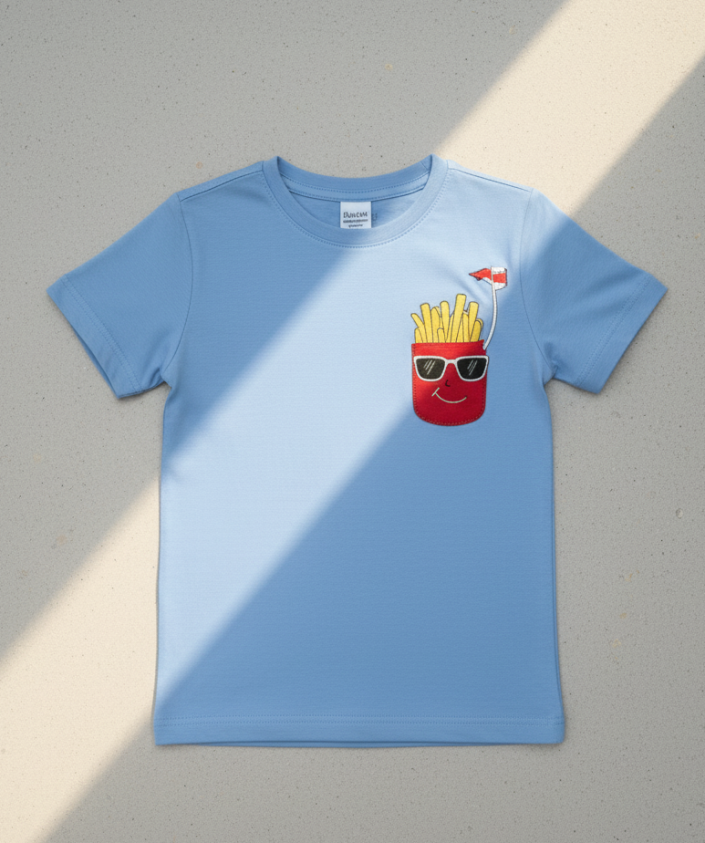 Kids 100% Pure Cotton Blue T-Shirt