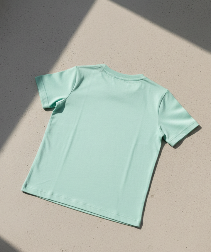 Kids 100% Pure Cotton Aqua Green T-Shirt