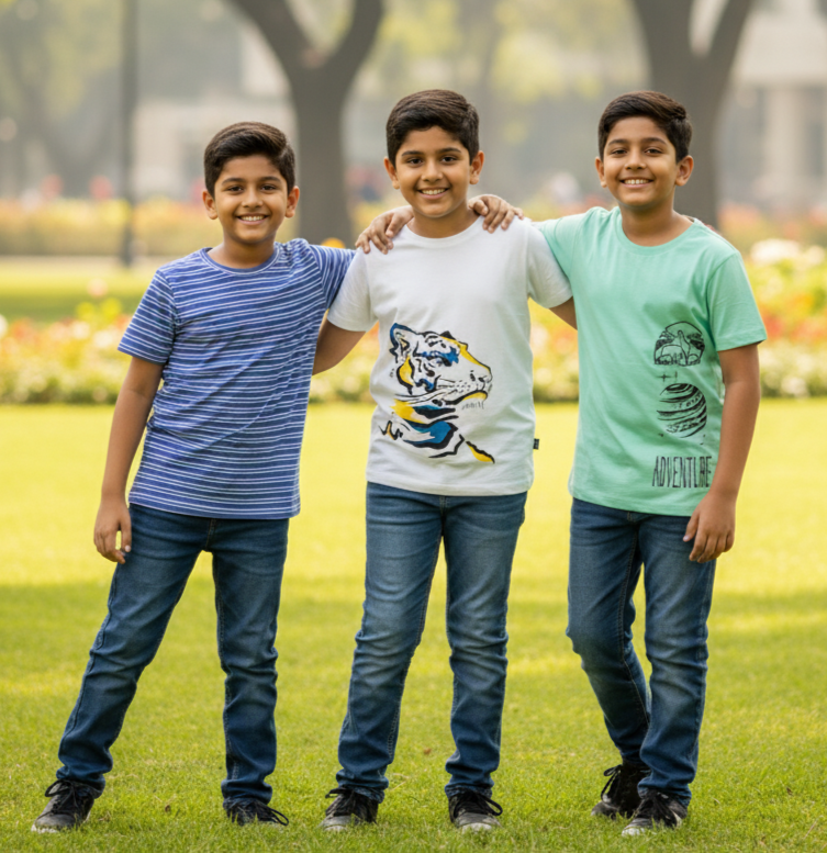 Kids Pure Cotton T-Shirt Combo Set (3 Pieces)