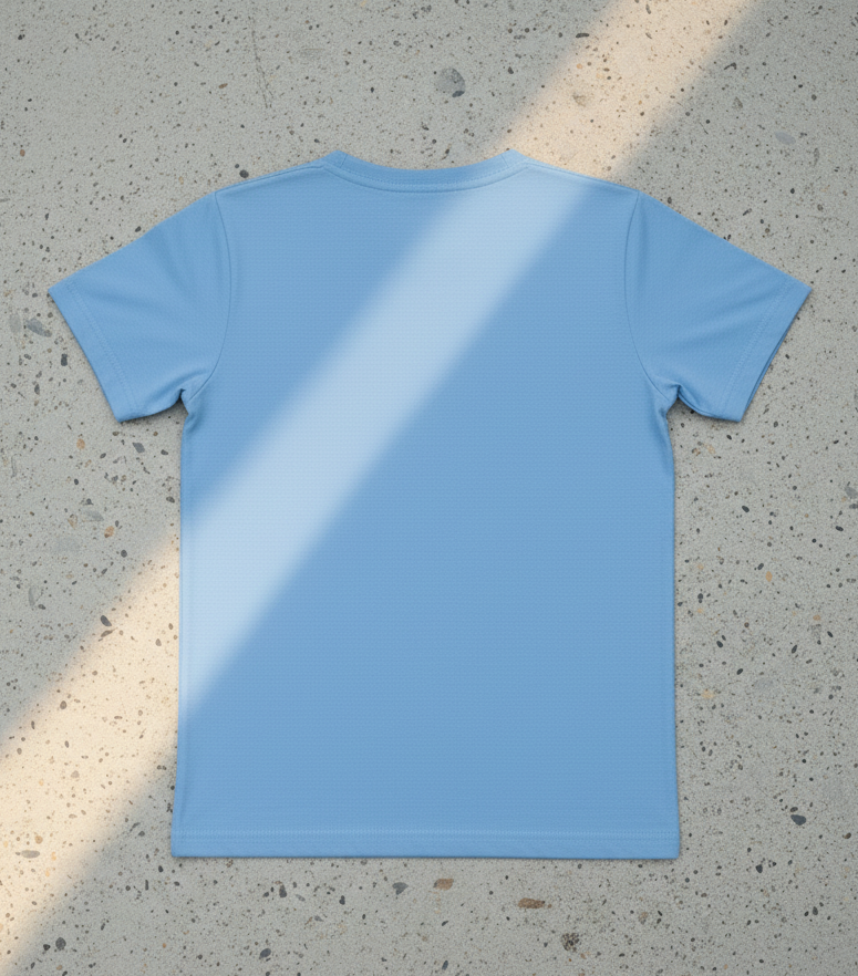 Kids 100% Pure Cotton Footbal Printed Blue T-Shirt