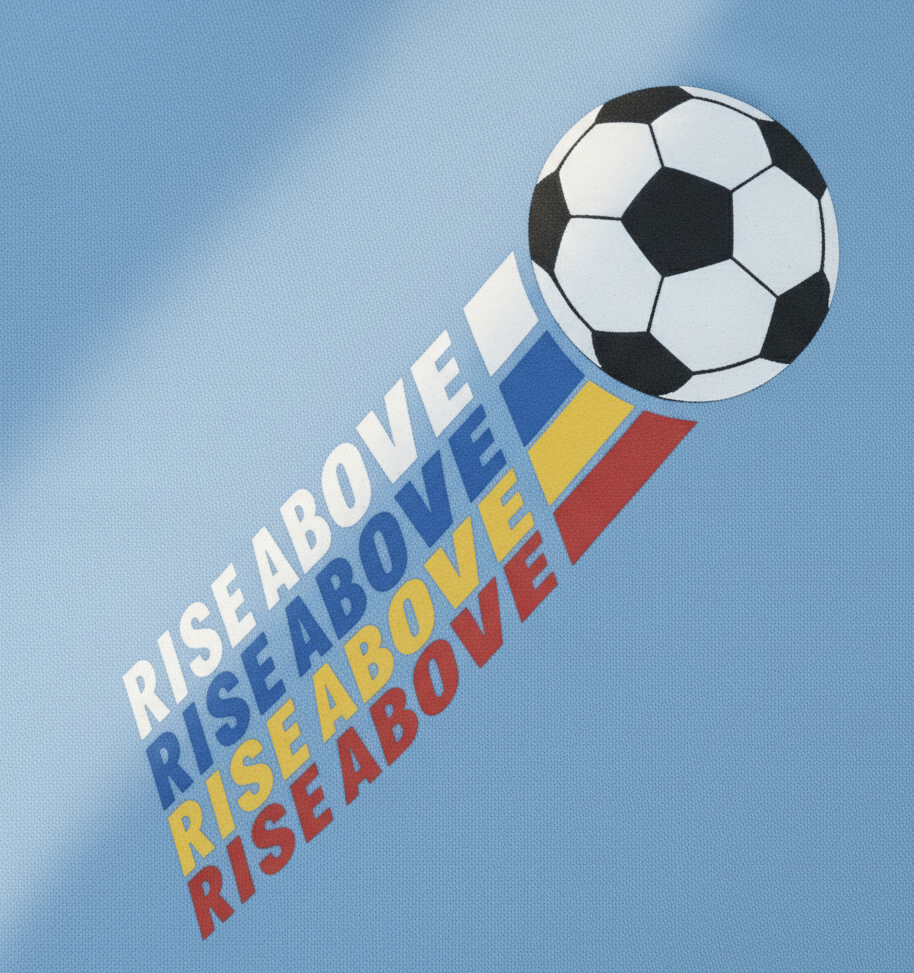 Kids 100% Pure Cotton Footbal Printed Blue T-Shirt