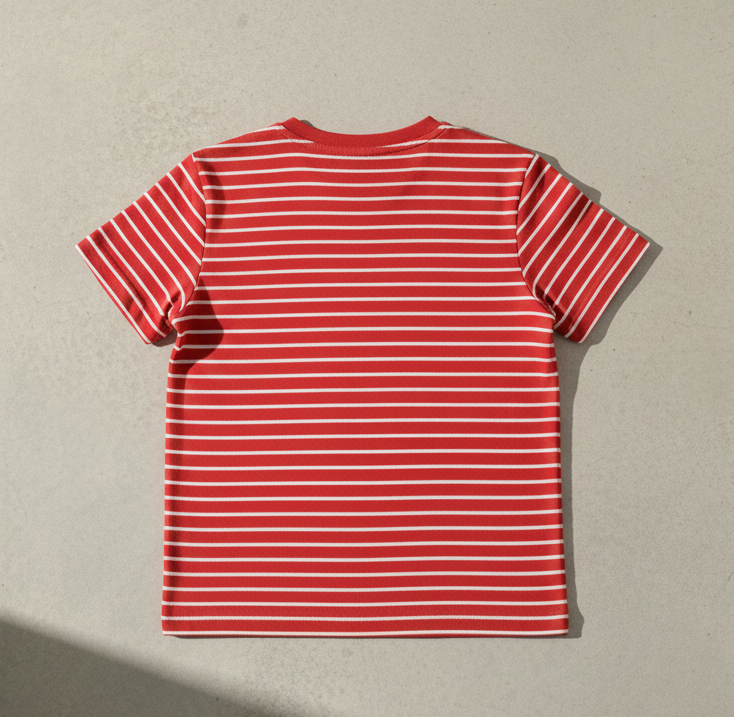 Kids 100% Pure Cotton Red Stripes T-Shirt
