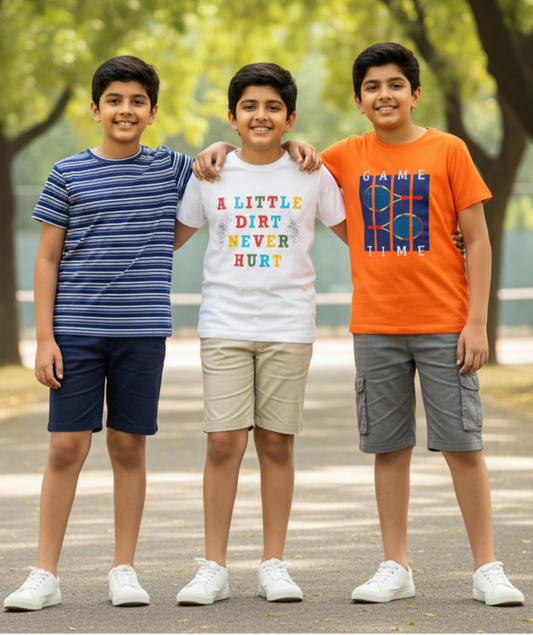 Kids Pure Cotton T-Shirt Combo Set (3 Pieces)