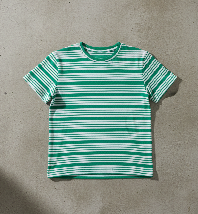Kids 100% Pure Cotton Aqua Green Stripes T-Shirt