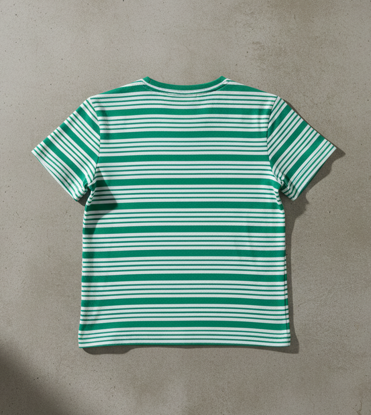 Kids 100% Pure Cotton Aqua Green Stripes T-Shirt