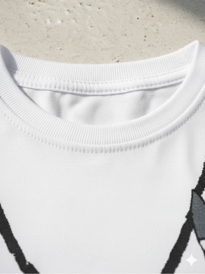 Kids 100% Pure Cotton Art Printed White T-Shirt