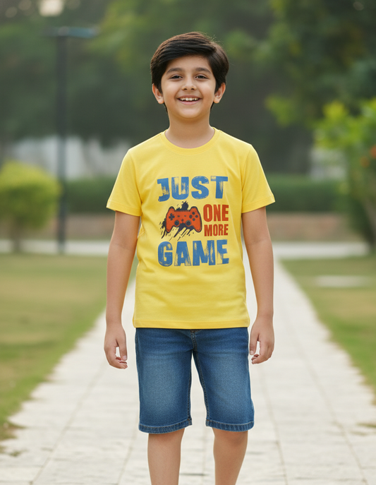 Kids 100% Pure Cotton Yellow T-Shirt
