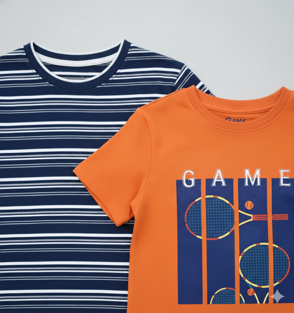 Kids Pure Cotton T-Shirt Combo Set (2 Pieces)