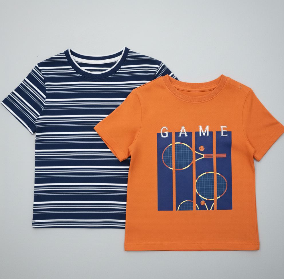 Kids Pure Cotton T-Shirt Combo Set (2 Pieces)