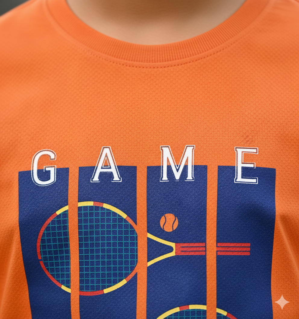 Kids 100% Pure Cotton Orange T-Shirt
