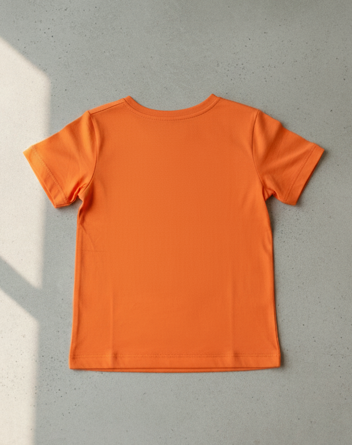 Kids 100% Pure Cotton Orange T-Shirt