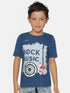 Blue Rock Music Printed Round Neck Cotton T-shirt