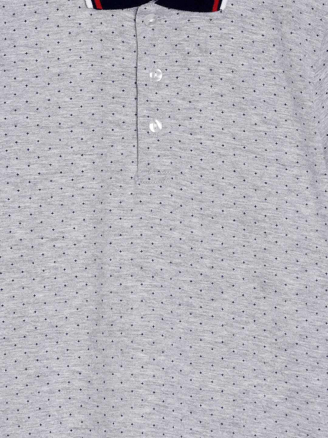 Boys Grey Printed Polo Cotton T-shirt freeshipping - Ladore