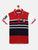 Boys Red Striped Polo Mercerised Cotton T-shirt freeshipping - Ladore