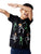 Kids Black Skeleton Pumpkin Halloween Cotton Half Sleeves T-shirt Ladore