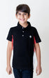 Kids Black Smart Party Wear Cotton Polo Tshirt