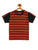 Kids Red Striped Half Sleeves Mercerised Cotton T-shirt freeshipping - Ladore