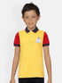 Kids Yellow Embroidery Mercerised Cotton Polo T-shirt