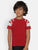 Red Colourblock Round Neck Cotton T-shirt freeshipping - Ladore