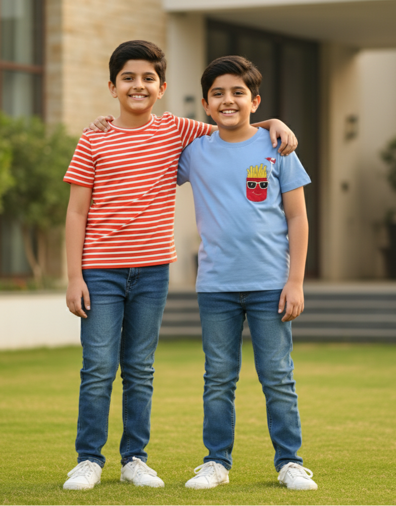 Kids Pure Cotton T-Shirt Combo Set (2 Pieces)
