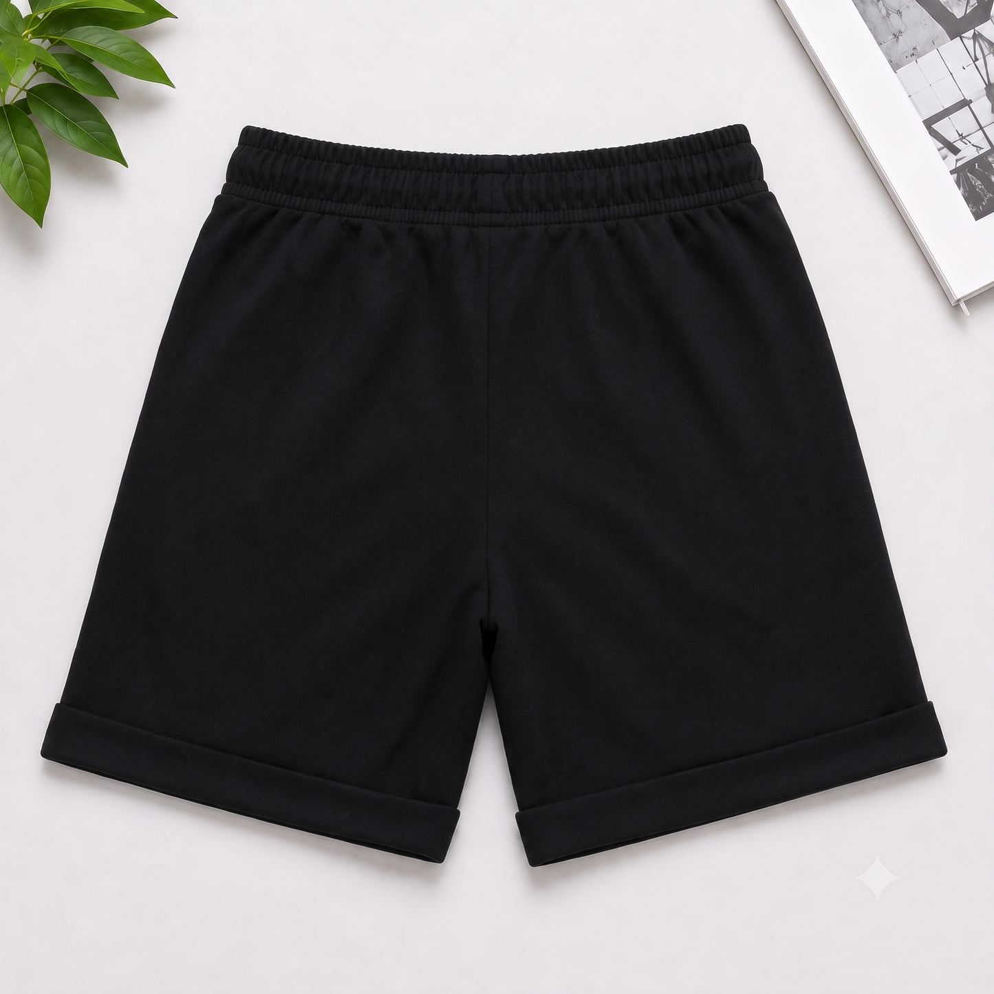 Boys Mission Ready 100% Cotton Black Shorts