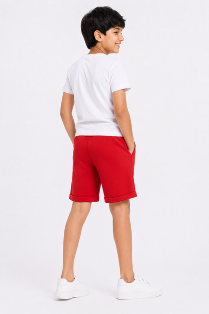 Boys Be You 100% Cotton Red Shorts