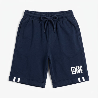 Boys Deep Dive 100% Cotton Blue Shorts