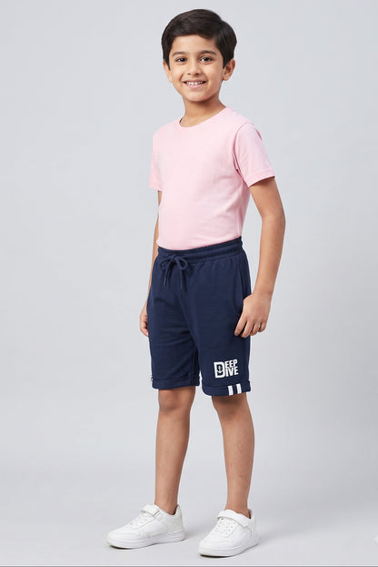 Boys Deep Dive 100% Cotton Blue Shorts