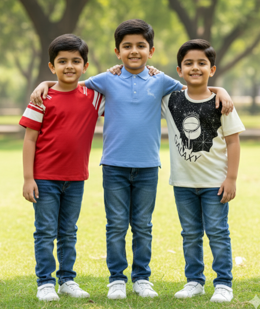 Combo Pack of 3 Half Sleeves Cotton T-Shirts