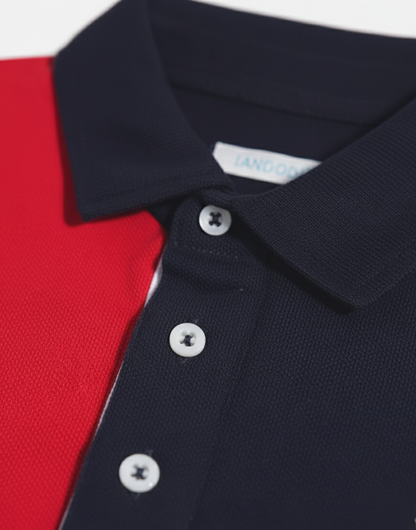 Red and Black 100% Cotton Mercerised Polo Tshirt