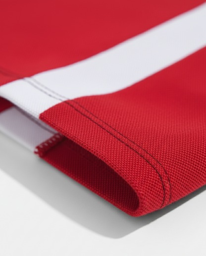 Red and Black 100% Cotton Mercerised Polo Tshirt