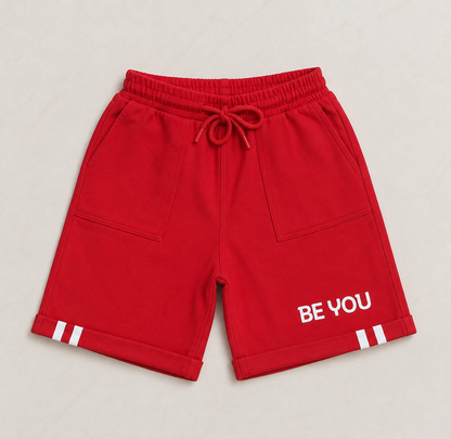 Boys Be You 100% Cotton Red Shorts