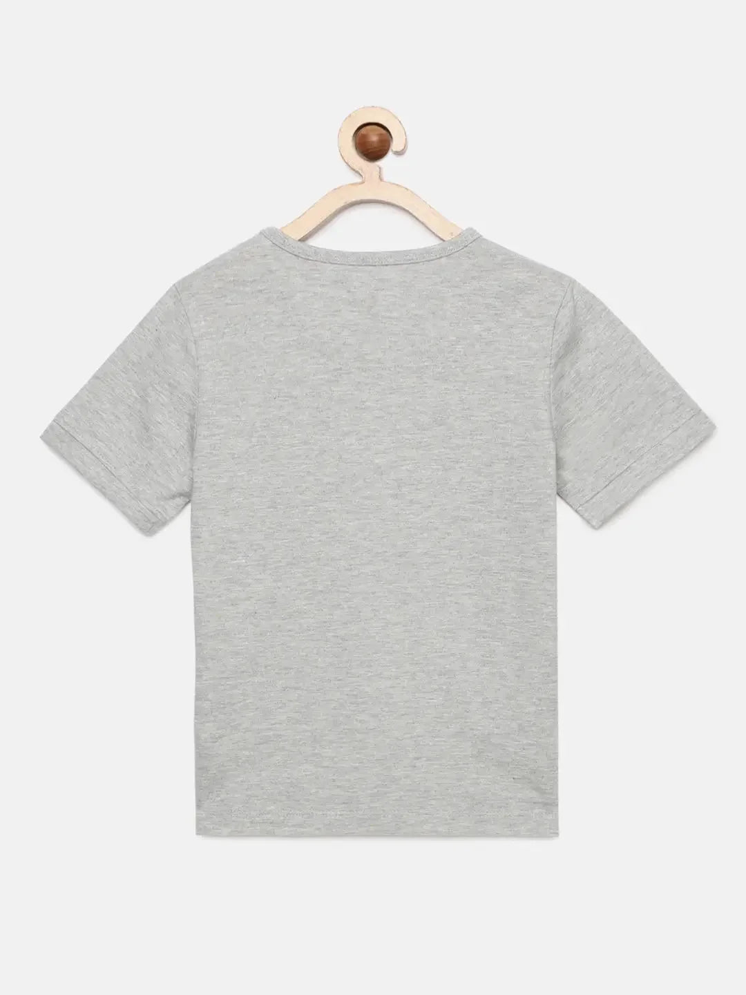 Grey Heather Ball Printed Round Neck Cotton T-shirt - Ladore