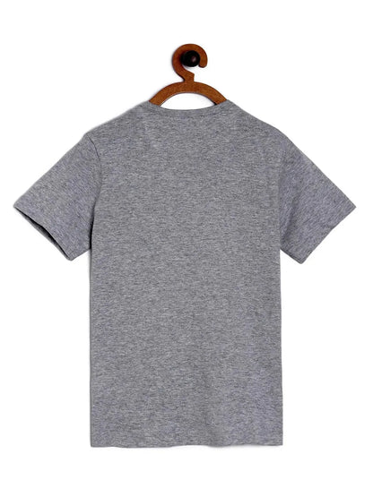 Grey Pencil and Glasses Printed Round Neck Cotton T-shirt - Ladore