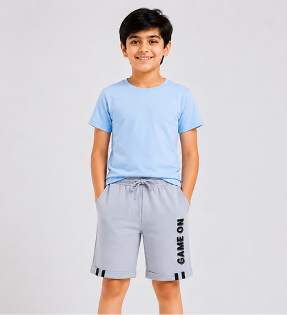 Boys Game On 100% Cotton Grey Shorts