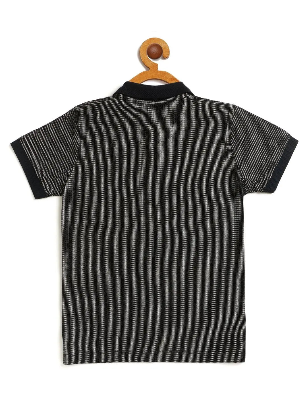 Kids Black Polo Cotton T-shirt - Ladore