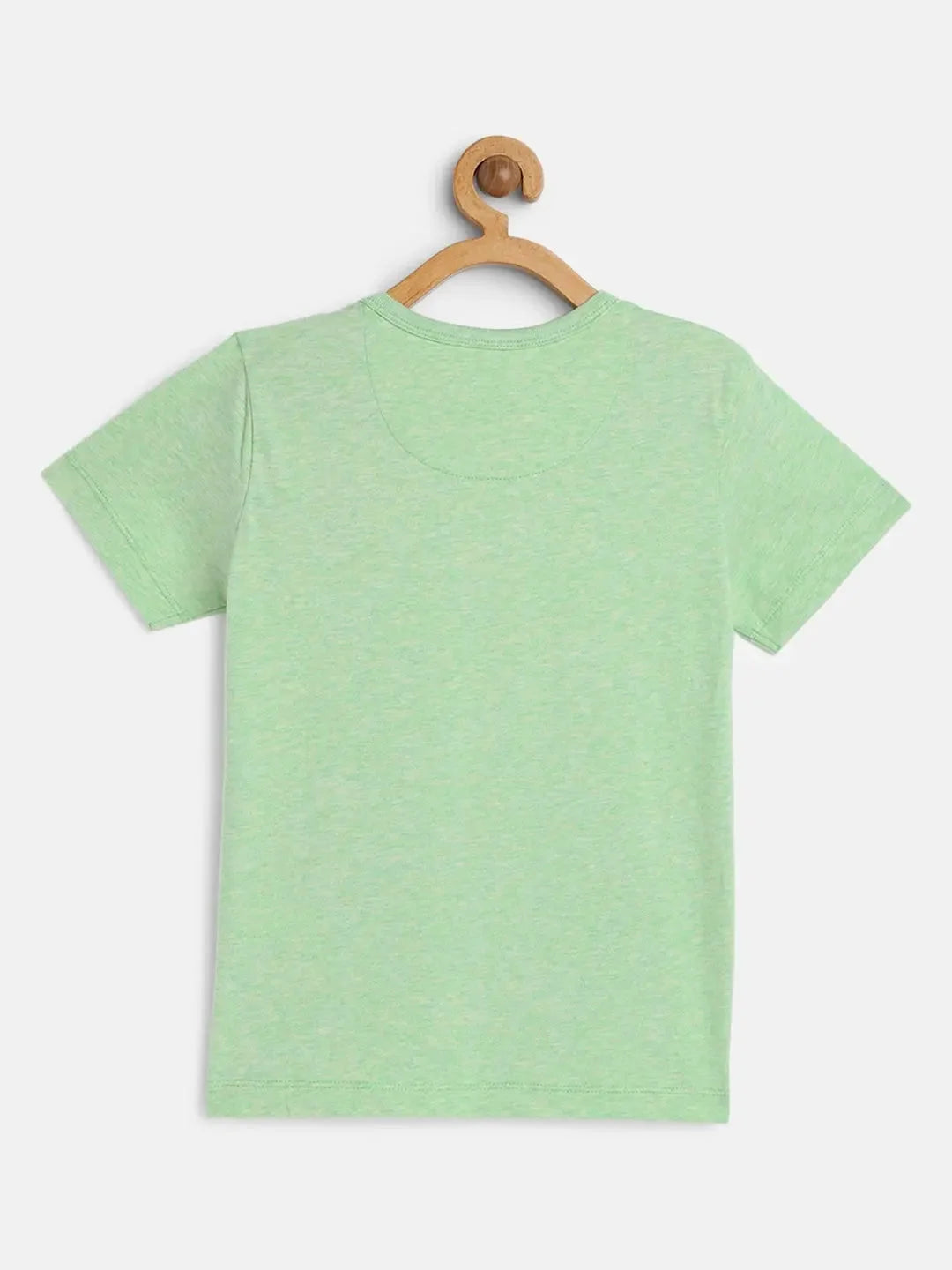 Kids Green Dino Print Half Sleeves Cotton T-shirt - Ladore