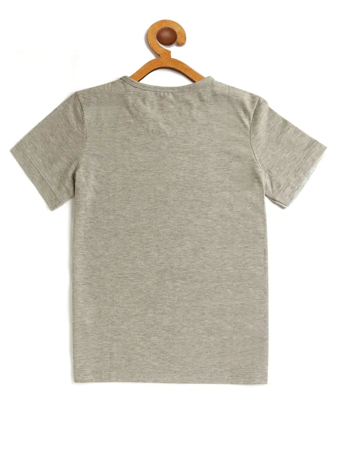 Kids Grey Bicycle Printed Round Neck T-shirt - Ladore