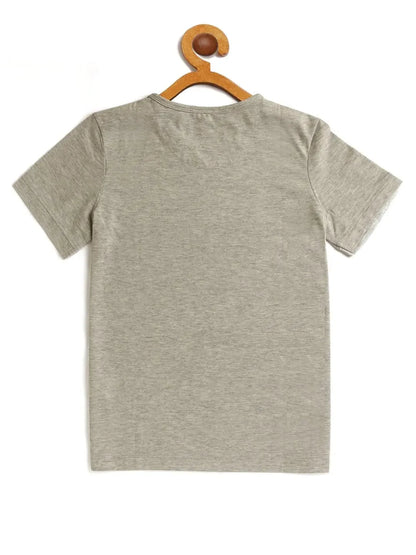 Kids Grey Bicycle Printed Round Neck T-shirt - Ladore