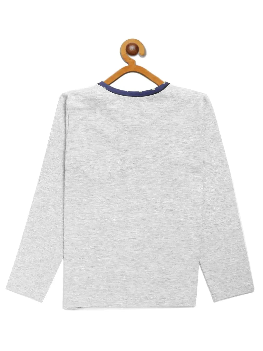 Kids Grey Full Sleeves Biking Cotton T-shirt - Ladore