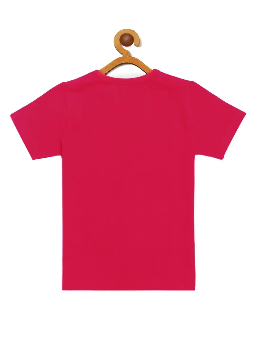 Kids Pink Half Sleeves Cube Game Cotton T-shirt - Ladore
